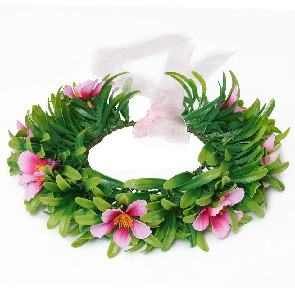 Flower Wreath for Kids Beach Holiday Accessories Infant Hawaii Hairband Princess Moana Accessories Children Garland Summer 2024