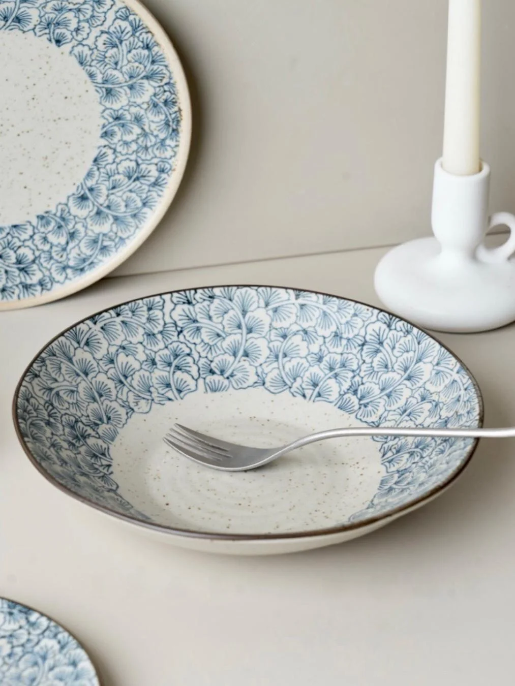 

Handmade Large Soup Bowl Hand-Painted Underglaze Cerc Rough Clay Creative Vintage High-Temperature Resistant Dining Bowl