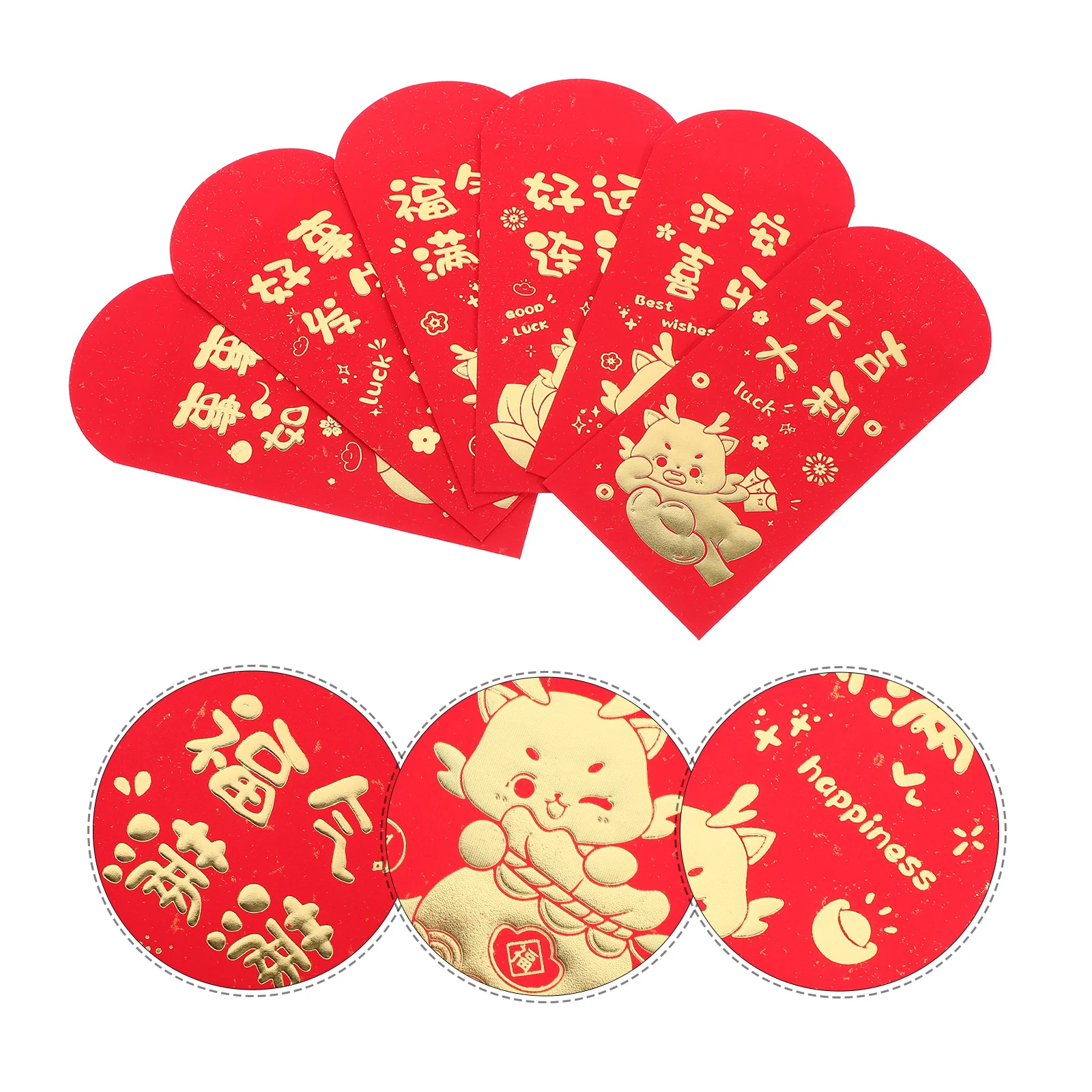 

18Pcs Chinese Style Red Money Envelopes Dragon Design Creative Red Packets for Lunar New Year Festival Party Decoration