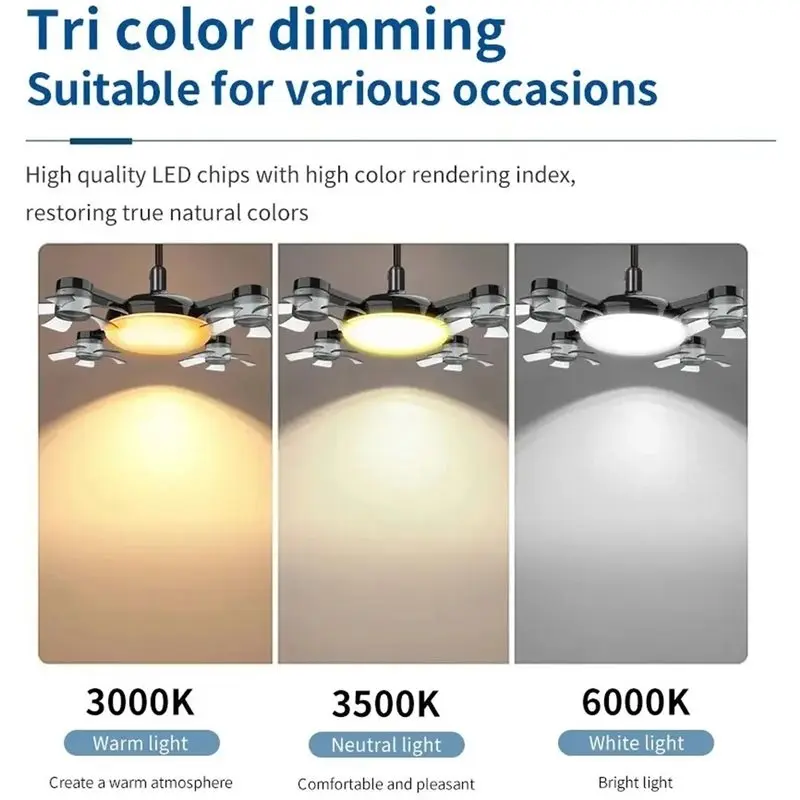 【KITCHEN GADGET】Ceiling Fan Light 60W 2-In-1 Fan Light Drone Design With Remote Control For Living Room For Entrance Hall Family view 2