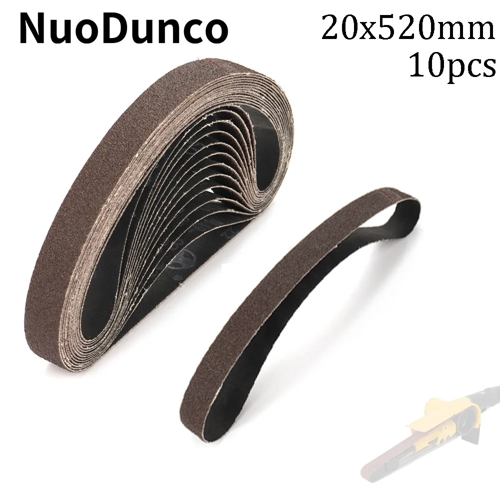 20X520mm Sanding Belt Sander Accessories Abrasive for Metal Wood Furniture Grinding  Suitable for Pneumatic Sander 10pcs/Set