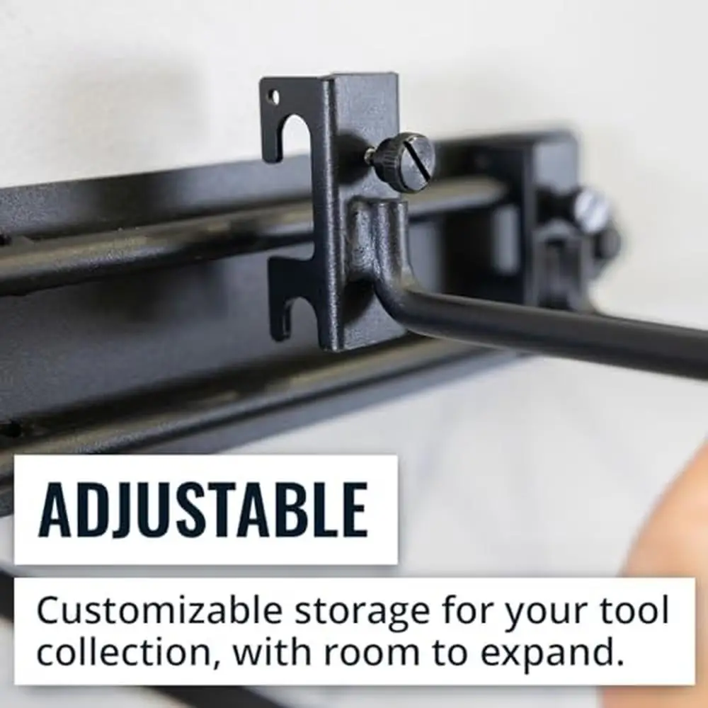 Adjustable Heavy Duty Steel Garage Tool Storage Rack Wall Mount Organizer System Yard Tools Shovels Rakes Brooms Mops Chairs