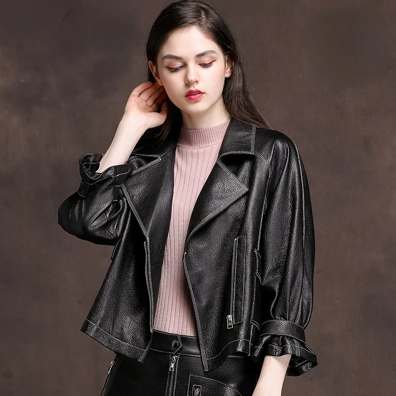 Tajiyane 100% Genuine Leather Jackets Female 2021 Autumn Real Sheepskin Coats Fashion Biker Jacket for Women Veste Femme Gmm726