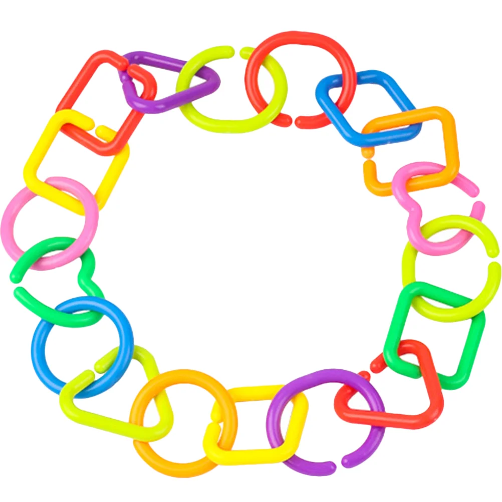 35 Pcs Geometric Chain Buckle Ring Early Education Toys Stroller Baby Link Pe Toddler Connecting Rings