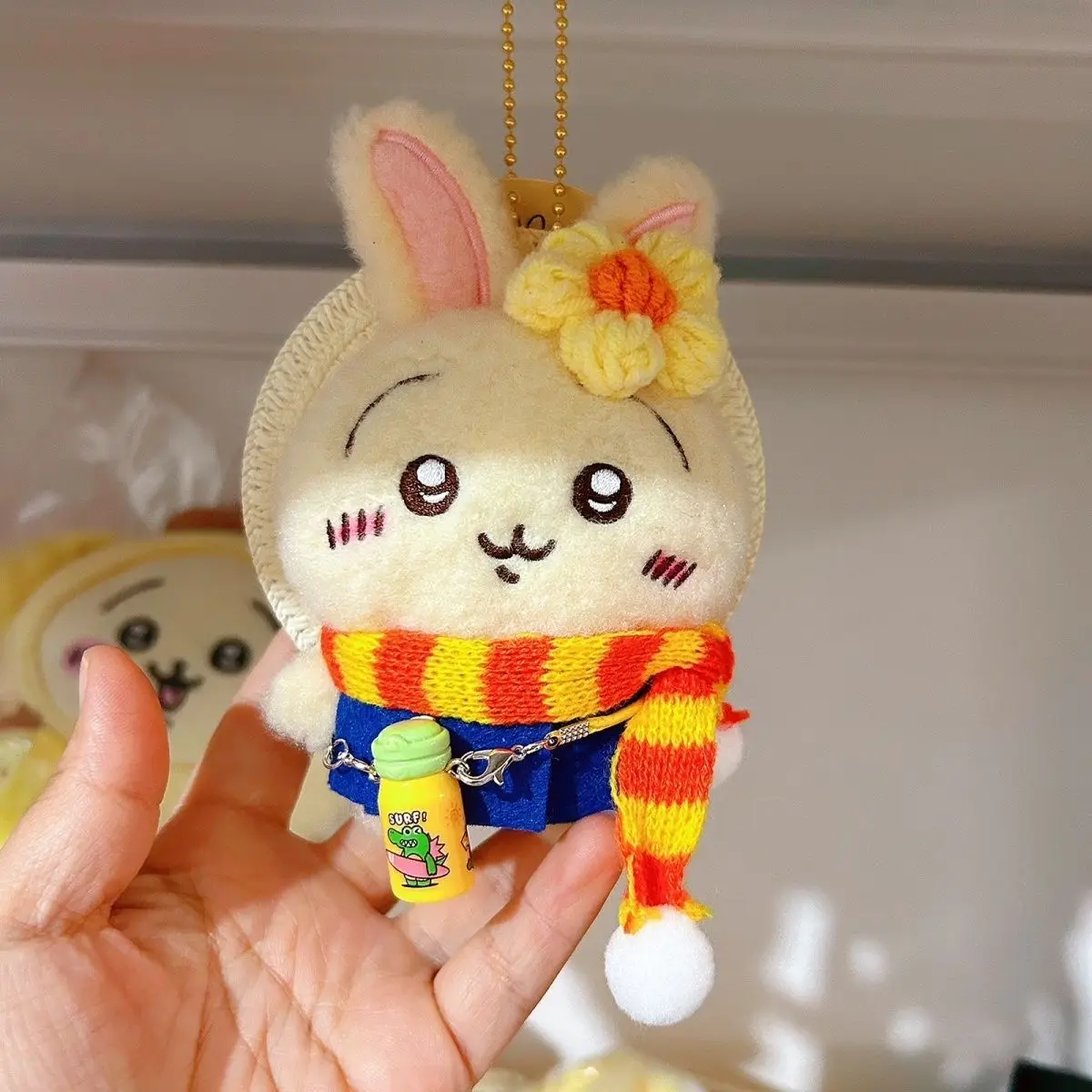 

MINISO Chiikawa High Appearance Straw Hat Kettle Pendant Doll Usagi Cartoon Hachiware Doll Keychain Cute and Funny surprise
