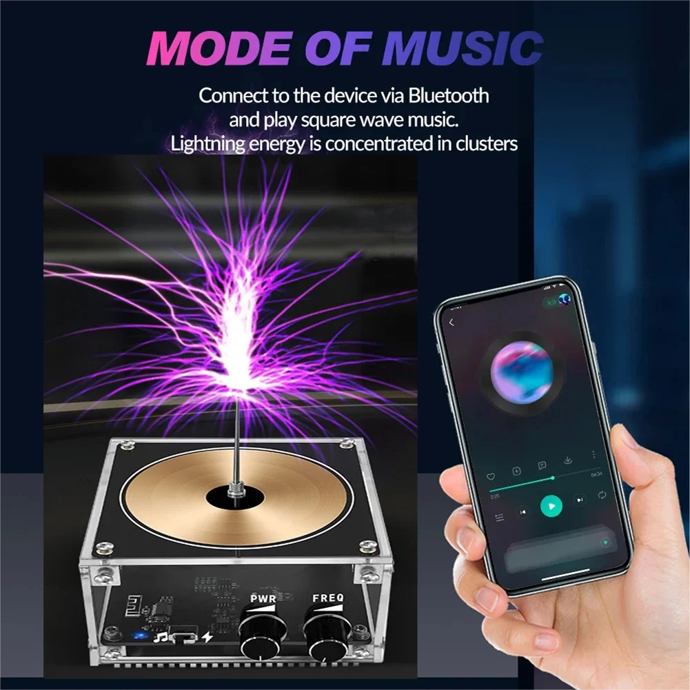 Music Tesla Coil Touchable Artificial Lightning Bluetooth-compatible Wireless Transmission Tesla Arc Generator Experiment Tool