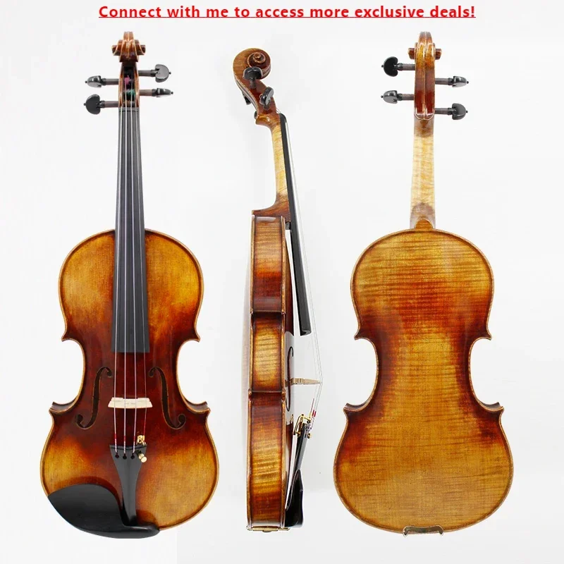 

Tongling Handmade European Wood High Grade Flame Antique Style Fiddle Violin