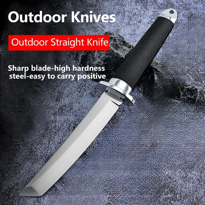 Camping outdoor straight knife, wilderness survival knife, integrated dragon bone knife, Sanmei Japanese style knife