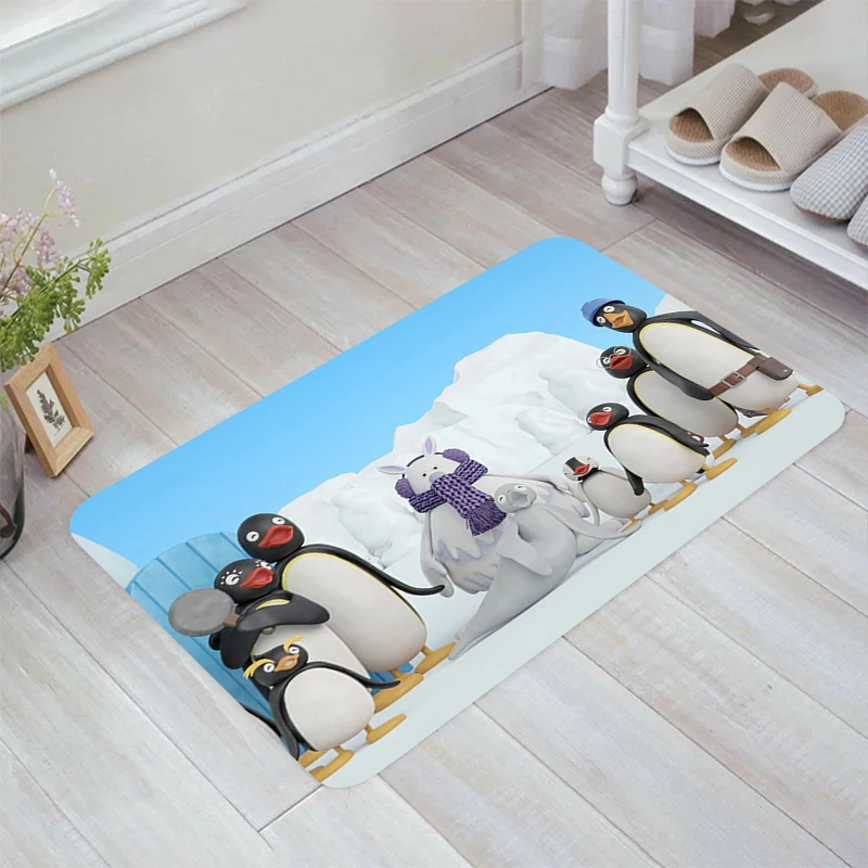 Cute Cartoon PINGU Floor Mat Carpet Entrance of House Room Rugs Balcony Home Kitchen Rug Carpets Foot Doormat Door Mats Bathroom