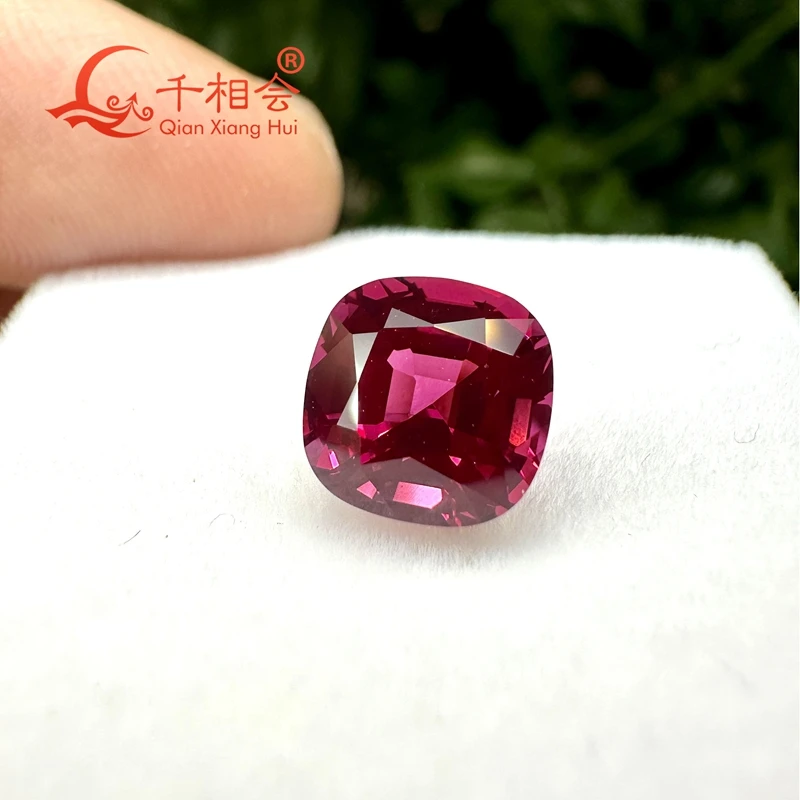AGL Certified cushion  shape Cut Lab Grown Red color Spinel Faceted  Loose Gemstone for Custom Jewelry
