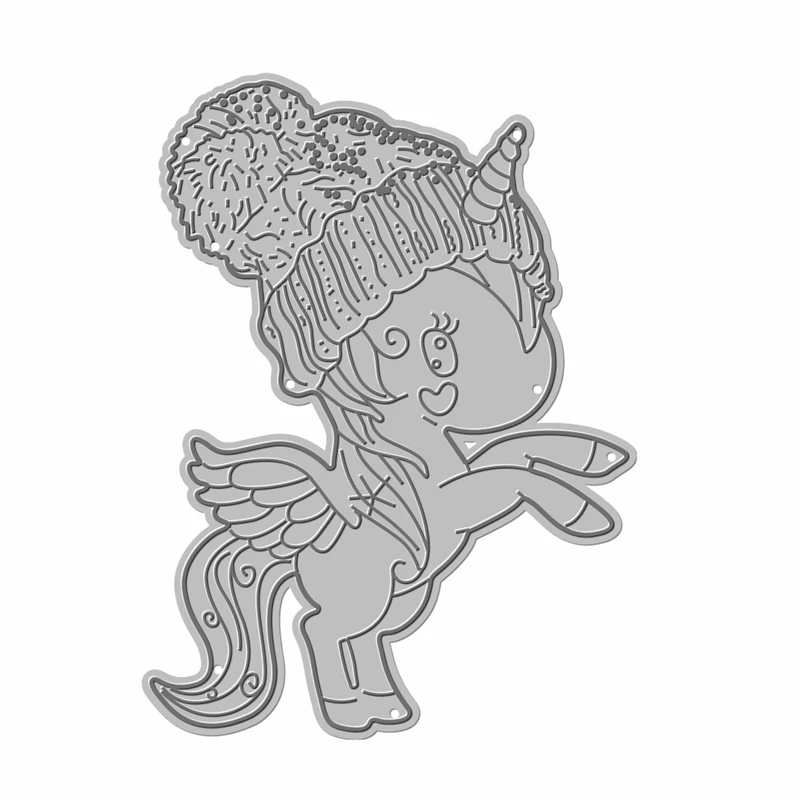 Cute Cartoon Pegasus with Hat Metal Cutting Dies For Scrapbooking New 2022 Paper Making Embossing Without Stamp Frame Card Craft