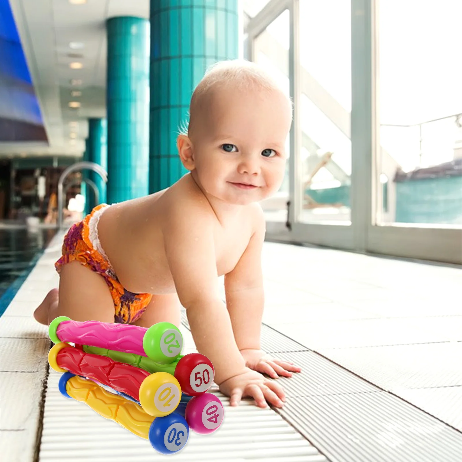 Bâtons de plongée en plastique pour enfants, jouets sûrs pour la natation, pieuvre de piscine, eau d'été, 5 pièces