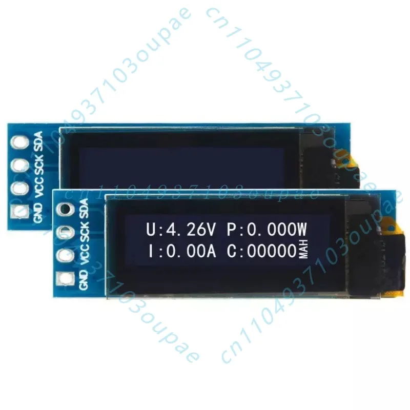 5Pcs 0.91 inch 128x32OLED screen white light display mode IIC interface 4-pin display module low power consumption