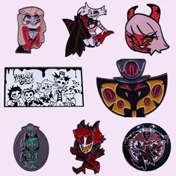 Best Quality Infamous Alastor Villain Snake Demon Sir Pentious Enamel Lapel Pins Charlie Brooch hotels Adorn Demons Badges Gifts