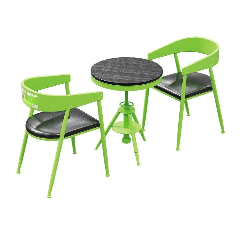 Industrial style creative wrought iron outdoor leisure dining table bar table and chair coffee milk tea shop sofa lifting small