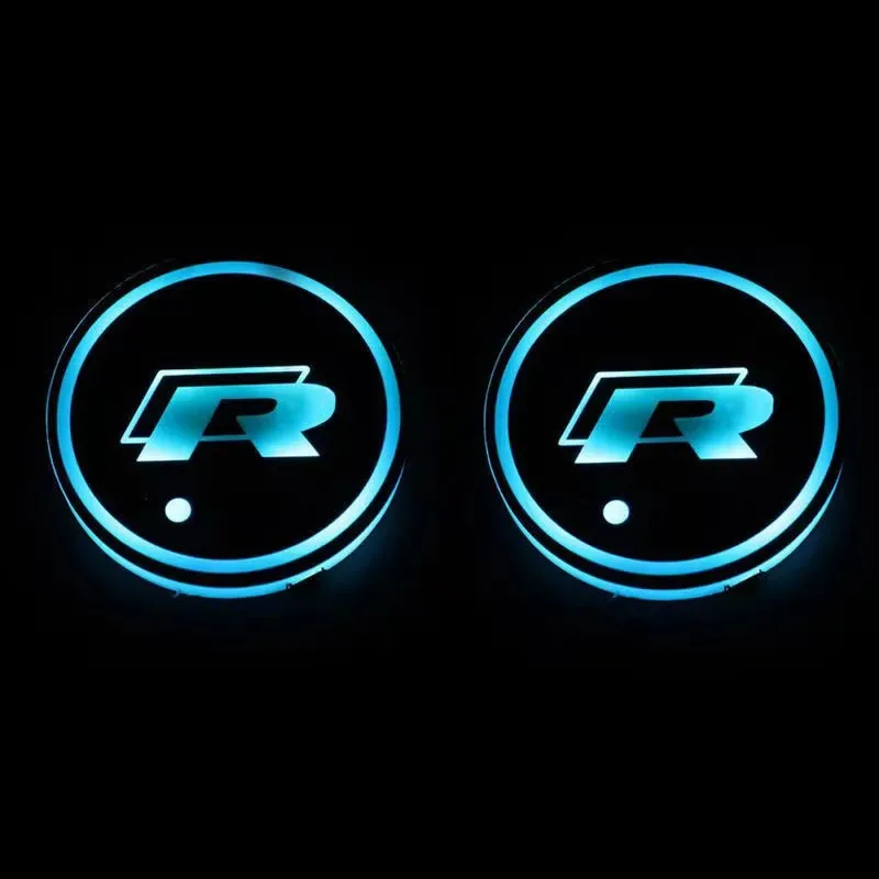 New 7 Color LED Car Cup Holder Light Luminous Coaster Water Cup Pad For VW Volkswagen Polo Jetta Golf Beetle CC GTI golf Passat - view 6