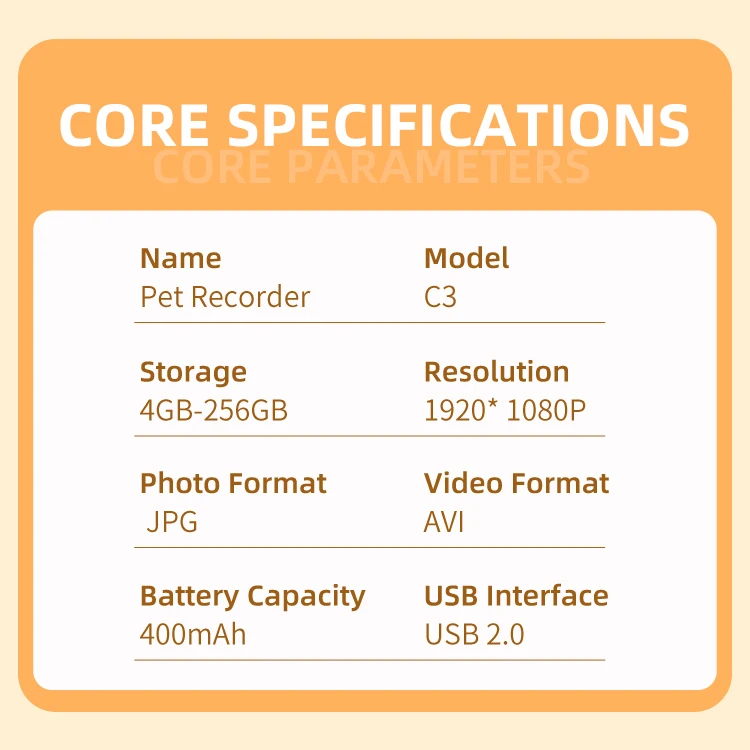 Mini Wireless Cat Collar Camera 1080P HD Magnetic Motion Sensor Pet Camera with Phone APP