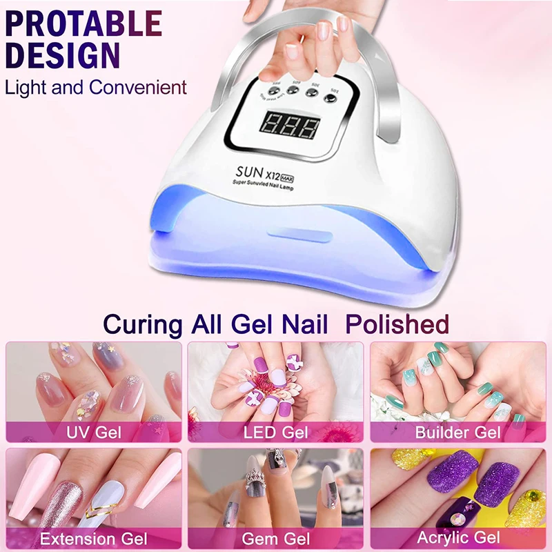 280w UV-LED-Lampe für Nägel Maniküre Trocken lampe leistungs starke 66leds Nagel trockner mit großen LCD-Touch Nail Art Salon Ausrüstung