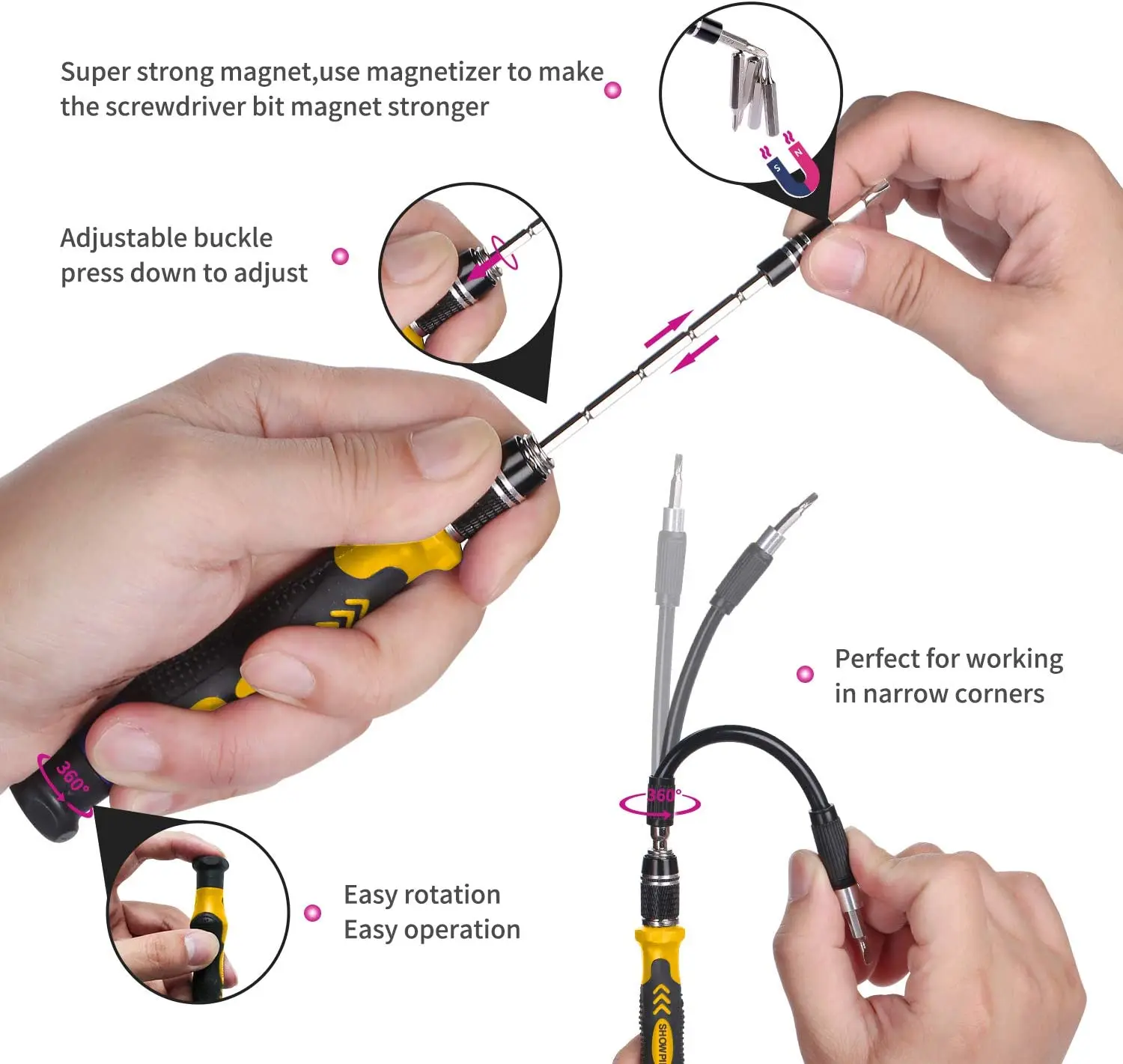 Computer Repair Kit 115 in 1 Magnetic Laptop Screwdriver Kit Precision Screwdriver Set Small Impact Screw Driver Set with Case