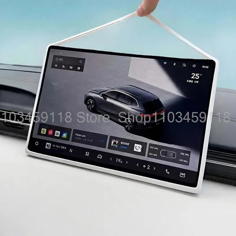 Silikon-Schutzfolie für Polestar 4 2024-2026 Auto-Navigationsbildschirm Rahmen Gummi-Hülle Innenausstattung Zubehör – Detail 2