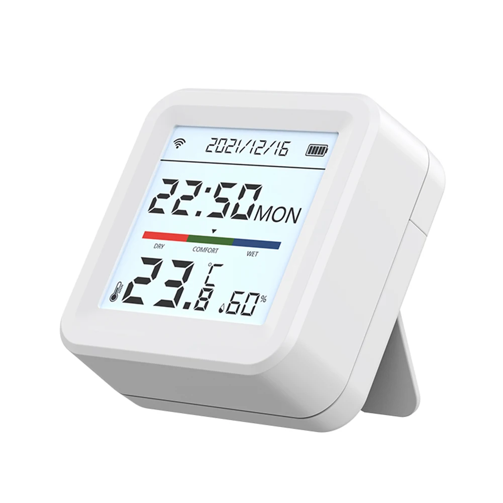 

WiFi Enabled Temperature and Humidity Sensor for Tuya with Real Time Alerts and Easy Celsius Fahrenheit Switch