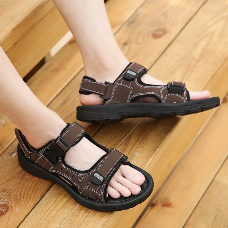 Sandals Men's Summer Style Student Open Toe Casual Versatile Magic Post Ultra Light And Soft Non-Slip Beach Shoes Fashionable