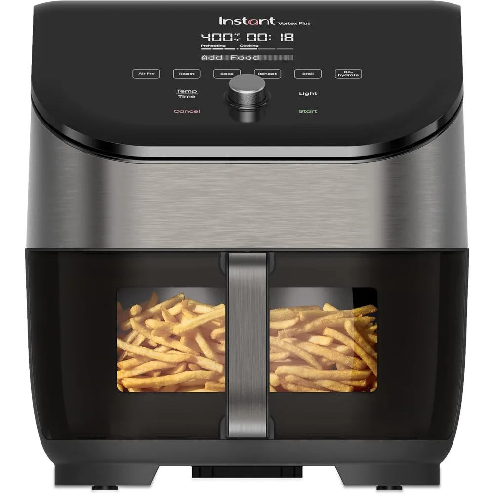 Vortex Plus 6QT Air Fryer with Odor Erase Technology, 6-in-1 Functions that Crisps, Roasts, Broils, Dehydrates