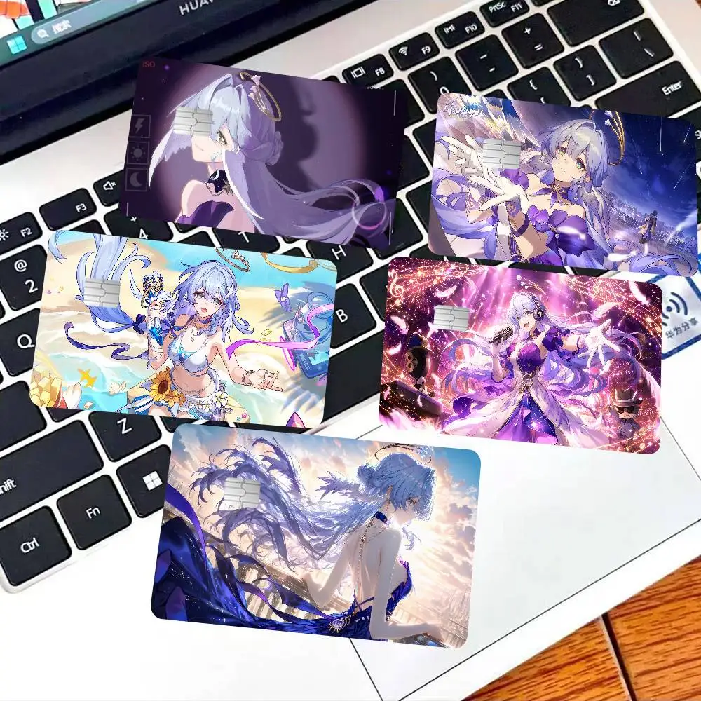Game Honkai Star Rail ROBIN Anime Spend Or Save Funny Shell On Off Thin No Fade Sticker Skin Cover Film For Debit Credit Card