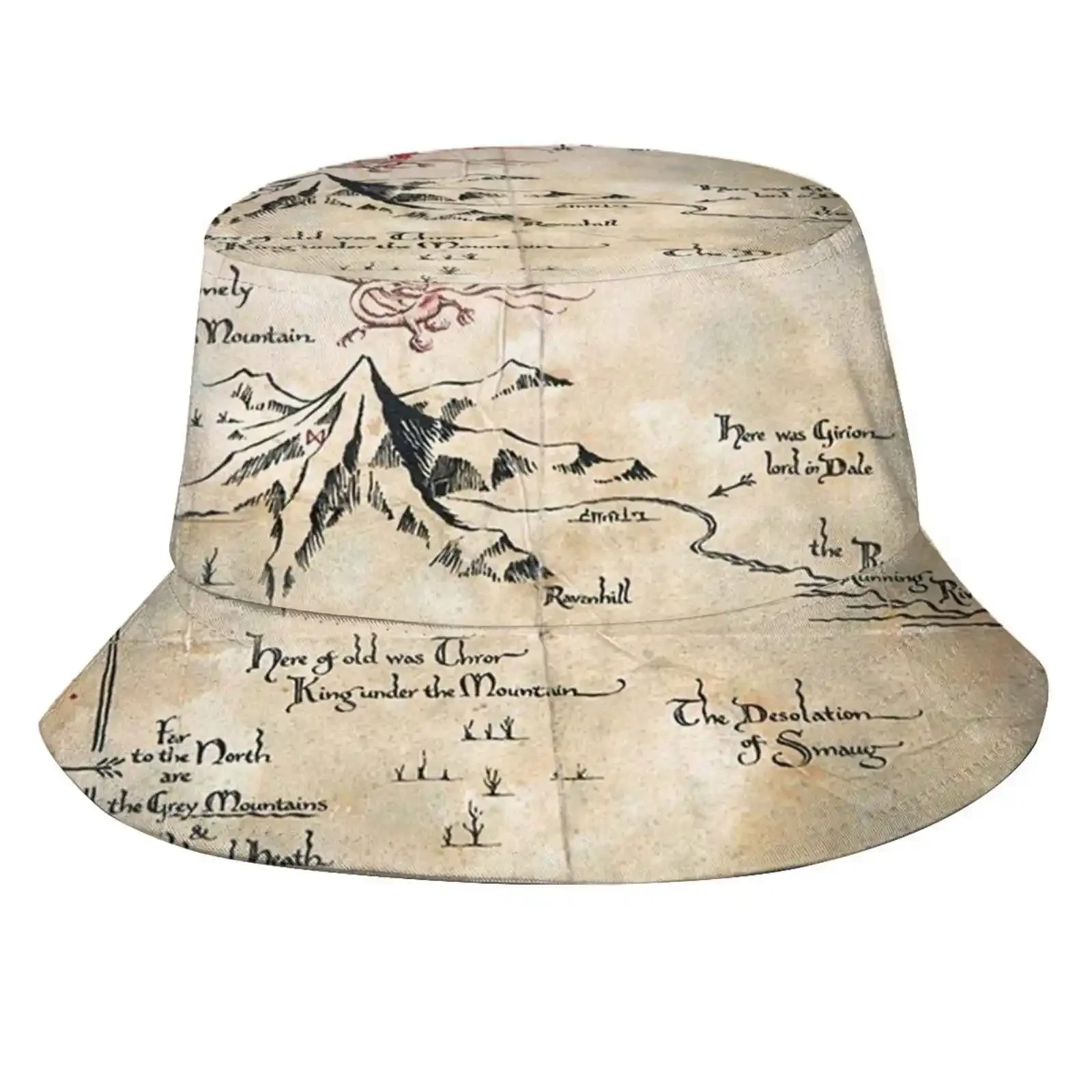 Secrets Of Middle - Earth Map Unisex Summer Outdoor Sunscreen Hat Cap The Tolkien Gandalf Frodo 4k Stream Golem Map Battle Army