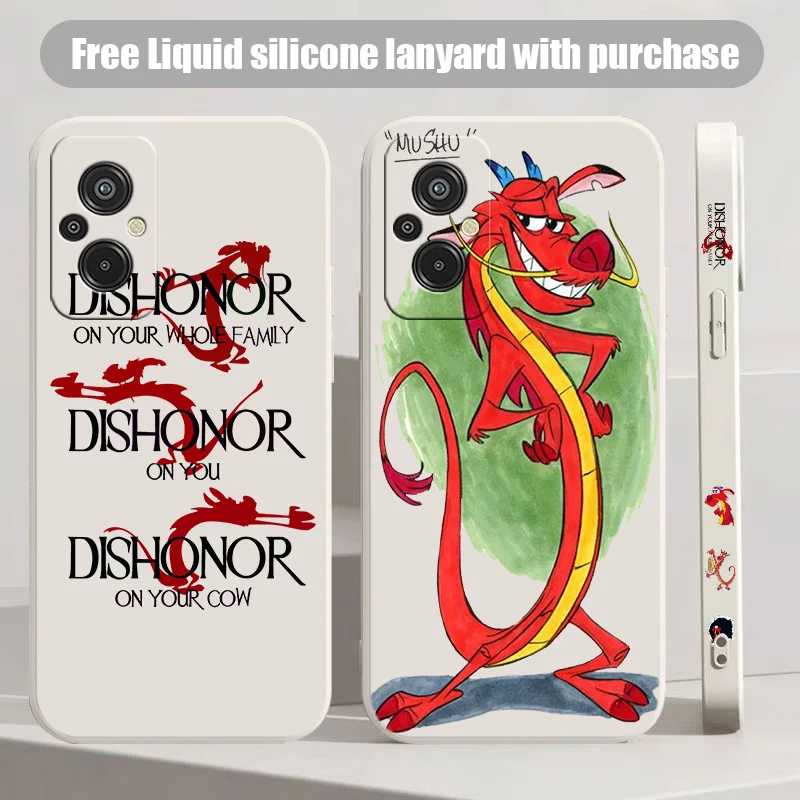 Disney Mulan For Xiaomi Redmi 6 7 8 K20 K30 K40 K50 K60 Pro Gaming Ultra S Liquid Left Rope Phone Case Soft Shell Cover