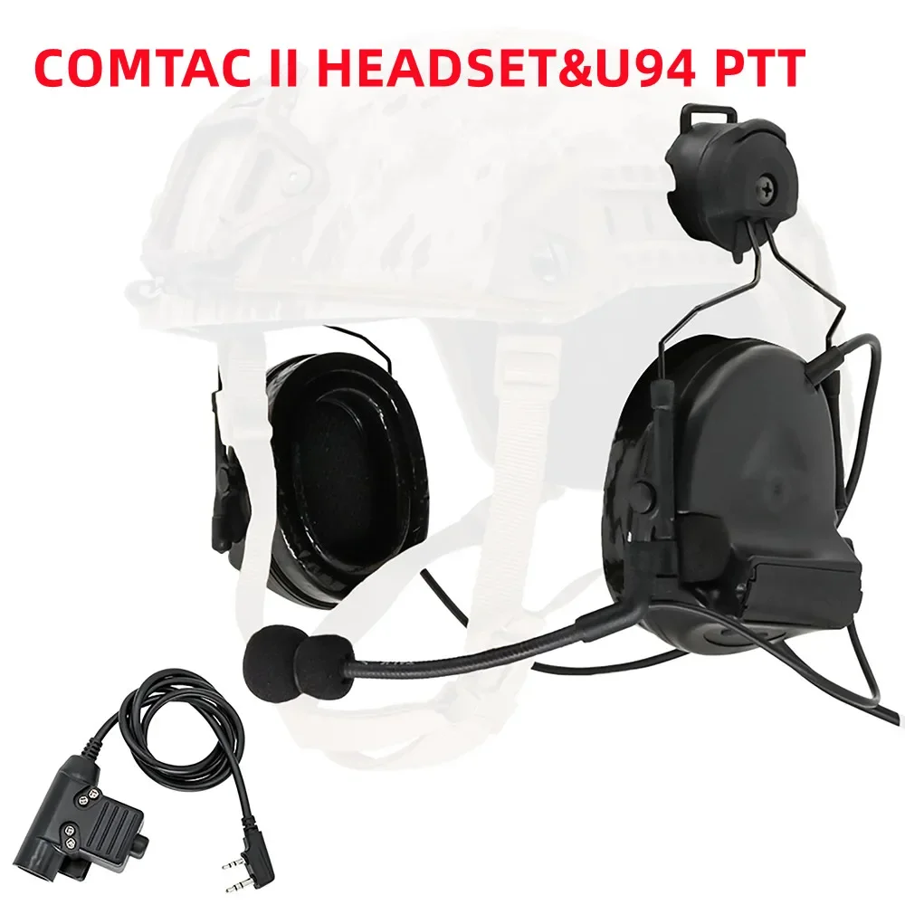 Tactical Headset TACSKY II with ARC Rail Adapter Hearing Protection with Gel Ear Pads for Tactical  Shooting U94 PTT