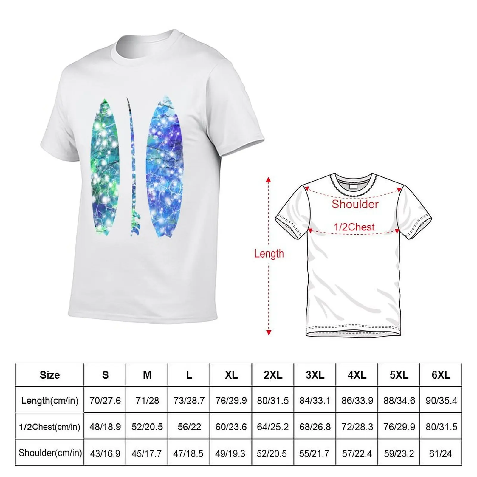 Surfboard, Surf print, Ocean art T-Shirt cotton t shirt man man t shirts cotton t shirt man casual T-shirt