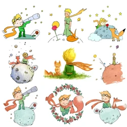 2pcs Little Prince Art Printing Patches for Clothes Vynil Heat Transfer Thermal Stickers DIY T shirt Iron on for Women Appliqued
