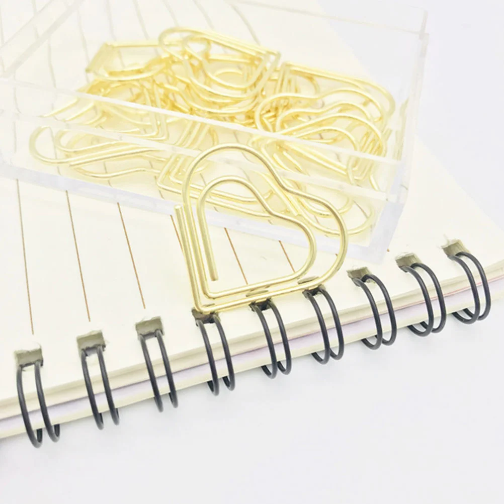 100 Pcs Paper Clip Unique Clips Small Paperclip Delicate Metal for Office Paperclips