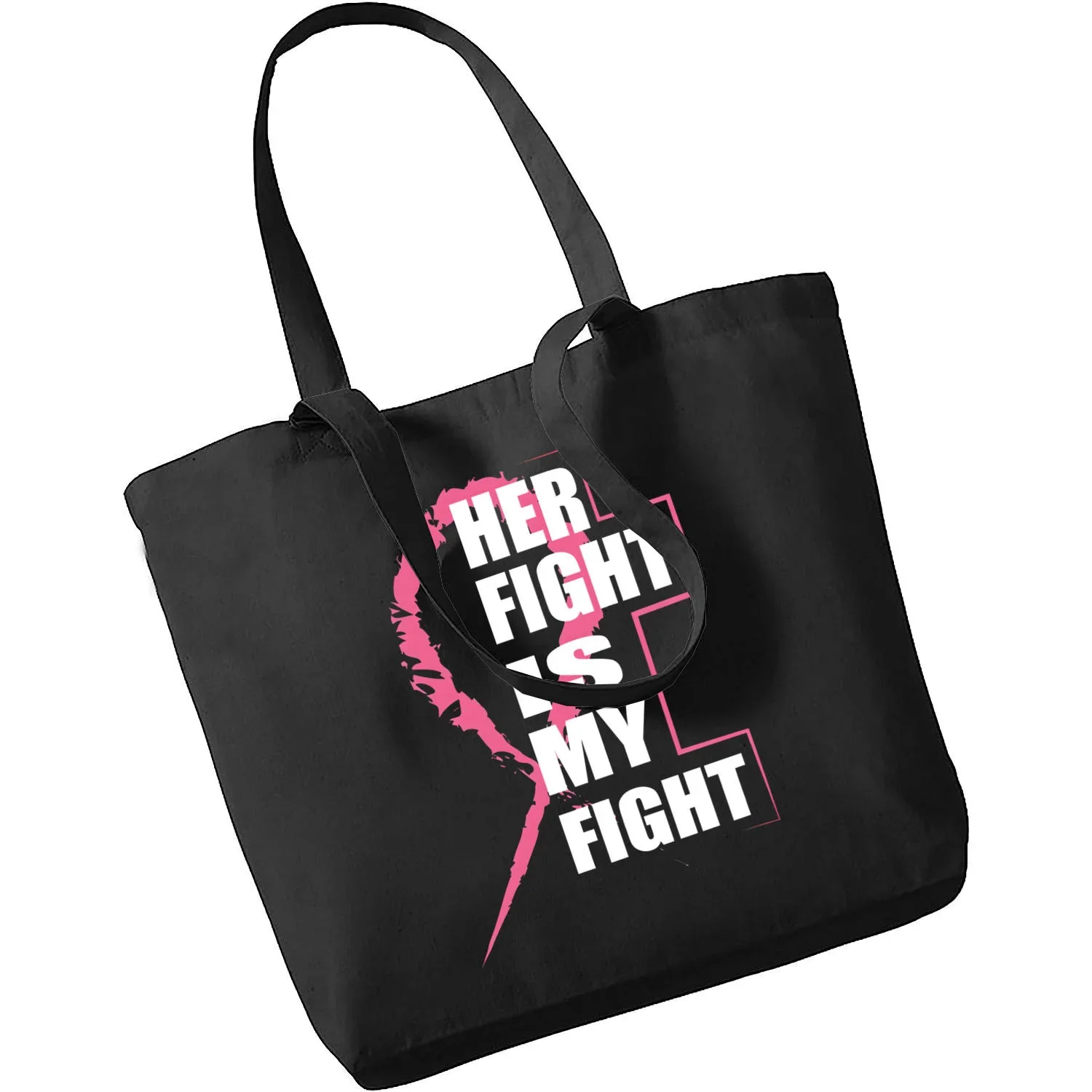 Ottobre rosa consapevolezza del cancro al seno grande borsa di tela Harajuku donna Casual ToteBag modello stampato borsa di tela