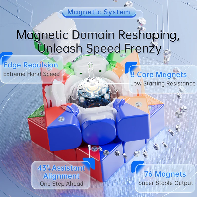 CubeFun-Cubo inteligente MOYU Weilong V10 AI, UV 3X3 giroscopio M, Cubo magnético de velocidad mágica, juguetes Fidget WRM AI 3X3, Cubo mágico