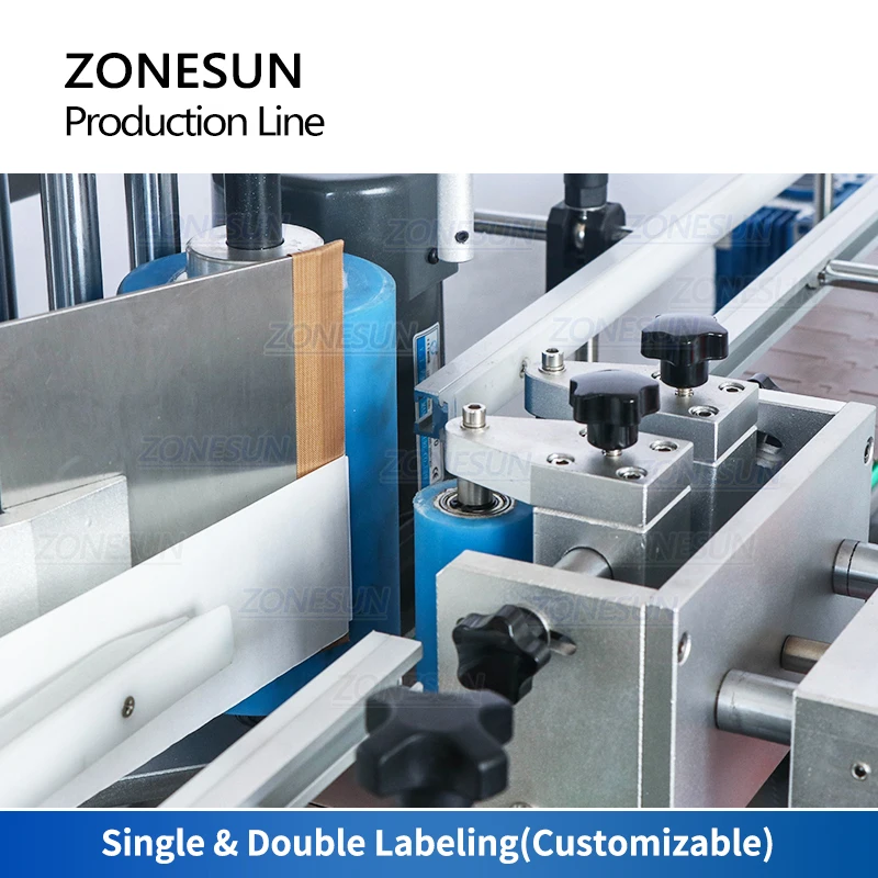 ZONESUN Servo Motor Production Line Paste Filling Screw Capping Round Bottle Labeling Machine Rotor Pump Gel Jam Honey Sauce