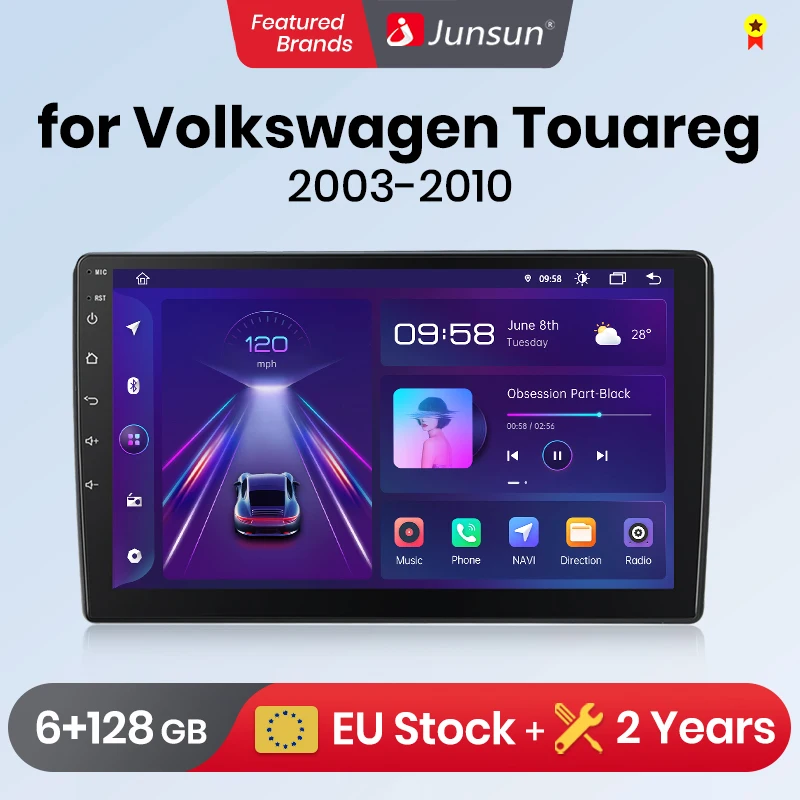 Junsun For Volkswagen Touareg 2003 - 2010 Car Radio wireless CarPlay Android Auto car intelligent systems No 2 din 2din DVD