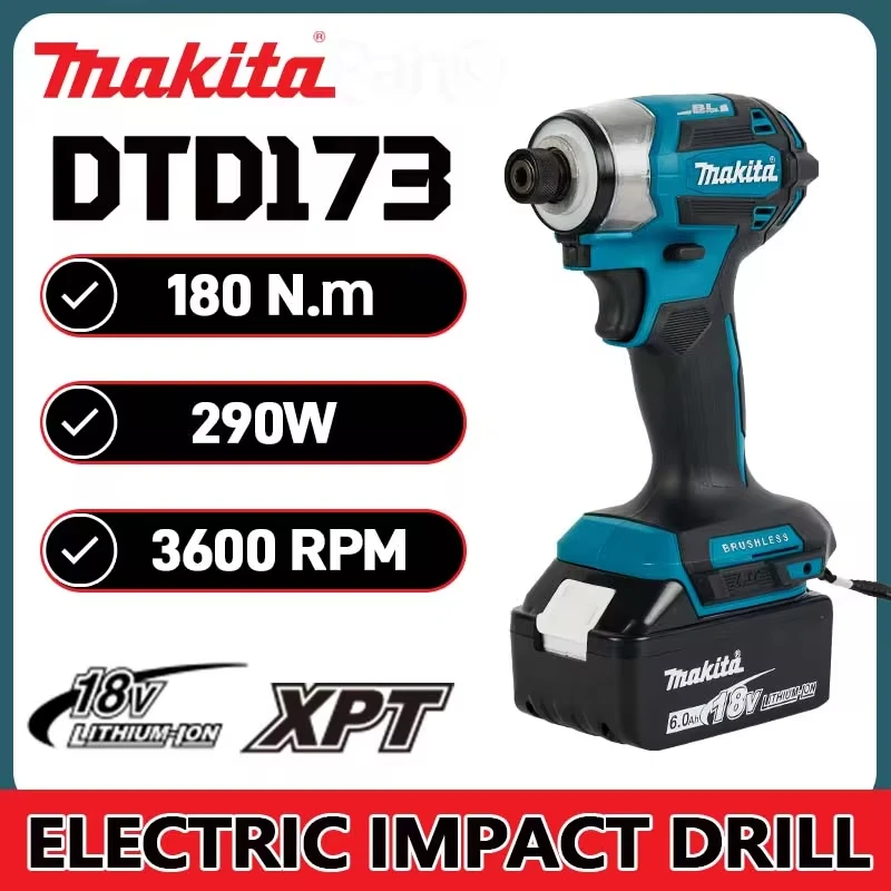 

Makita DTD173 18V Cordless Brushless Impact Driver Power Tools Wrench Rechargeable Screwdriver multifunction electric drill