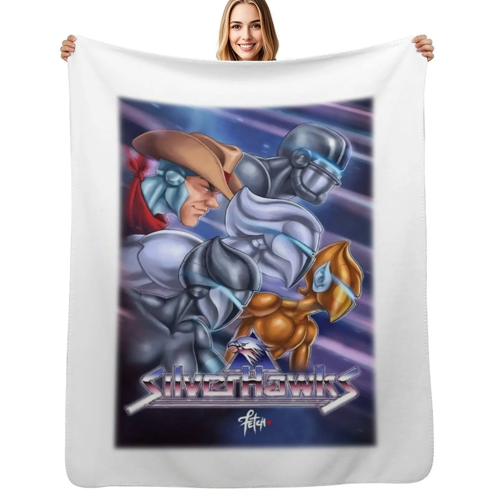 

Silverhawks Throw Blanket Stylish Decor Blanket Gift for Friends Roommate