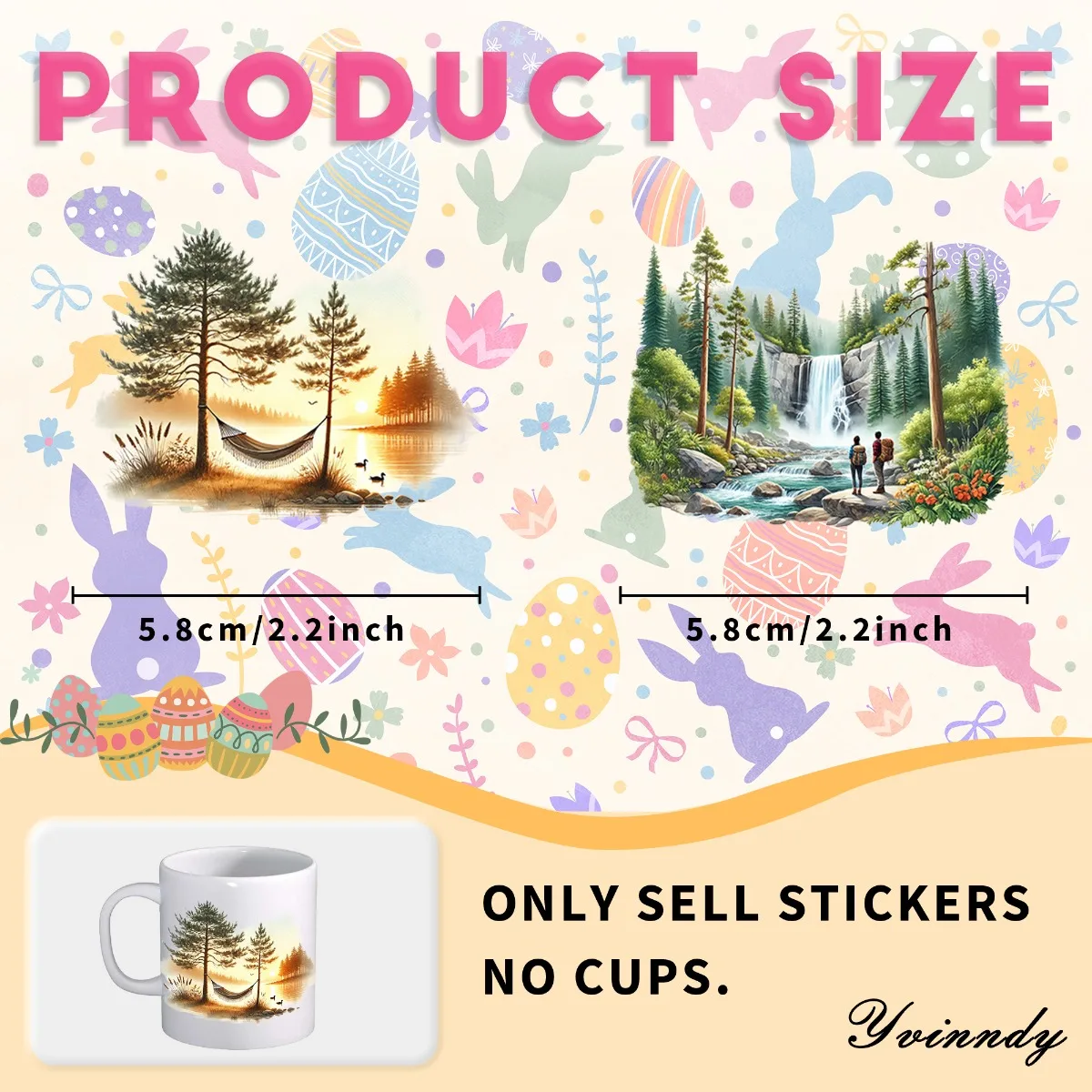 UV DTF Transfer Sheets,  Mark Cup Wraps, 12 Pieces Camping Outdoors Patterns Random Designs UV DTF Transfer Paper Waterproof