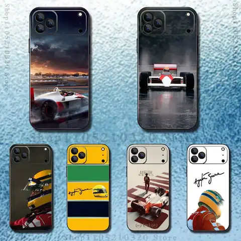 Custodia per telefono A-Ayrton S-Senna per iPhone 17,16,15,14,13,12,11,Pro Max, XS, X, XR, SE, Mini, 8,7, Cover nera in morbido silicone