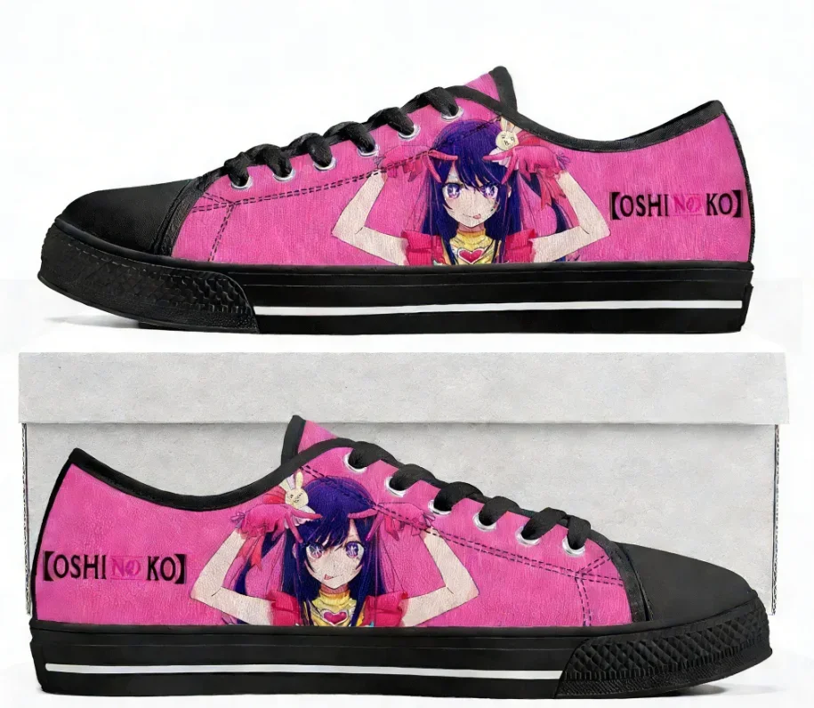 

Кеды Oshi No Ko с низким верхом для женщин, мужчин и подростков, Хосино Ай, высококачественные холщовые кеды, повседневная обувь в стиле аниме, мультяшный дизайн, индивидуальный пошив