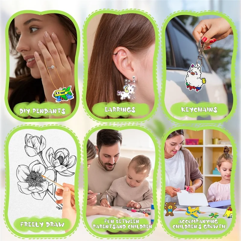 

A26F-36 шт. Набор листов Shrinky Dink, 30 бумаг Shrinky Dink и 6 листов бумаги с отслеживаемыми картинками для поделок своими руками