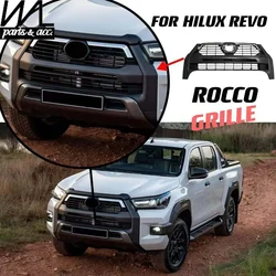 Suitable for 2021-2024 Toyota Hilux Revo ROCCO Grille Front Bumper Grill Racing Grills Black ABS Car Accessories Styling