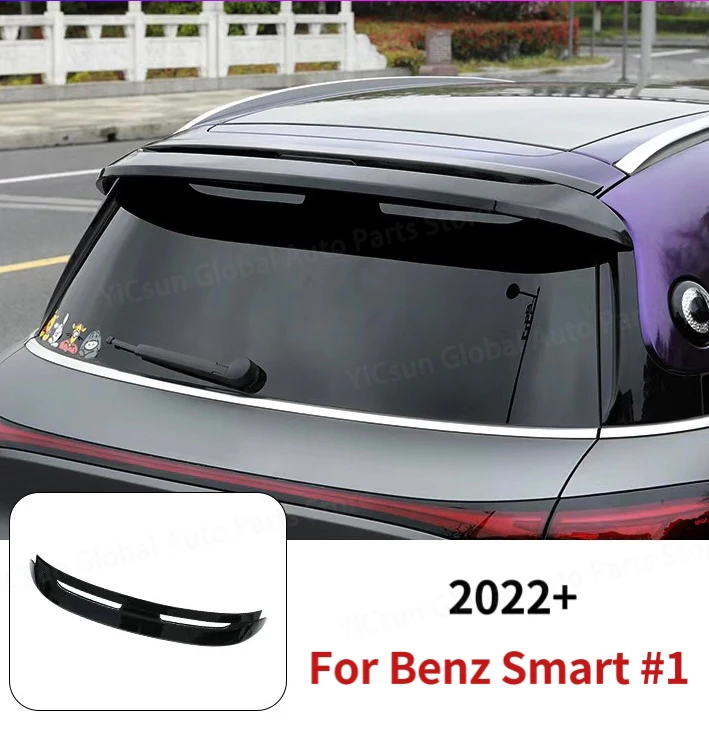 2022 + For Mercedes Benz Smart #1 Premium Launch Edition Look Brabus Spoiler High Quality ABS By Glossy Black Carbon Fiber DIY