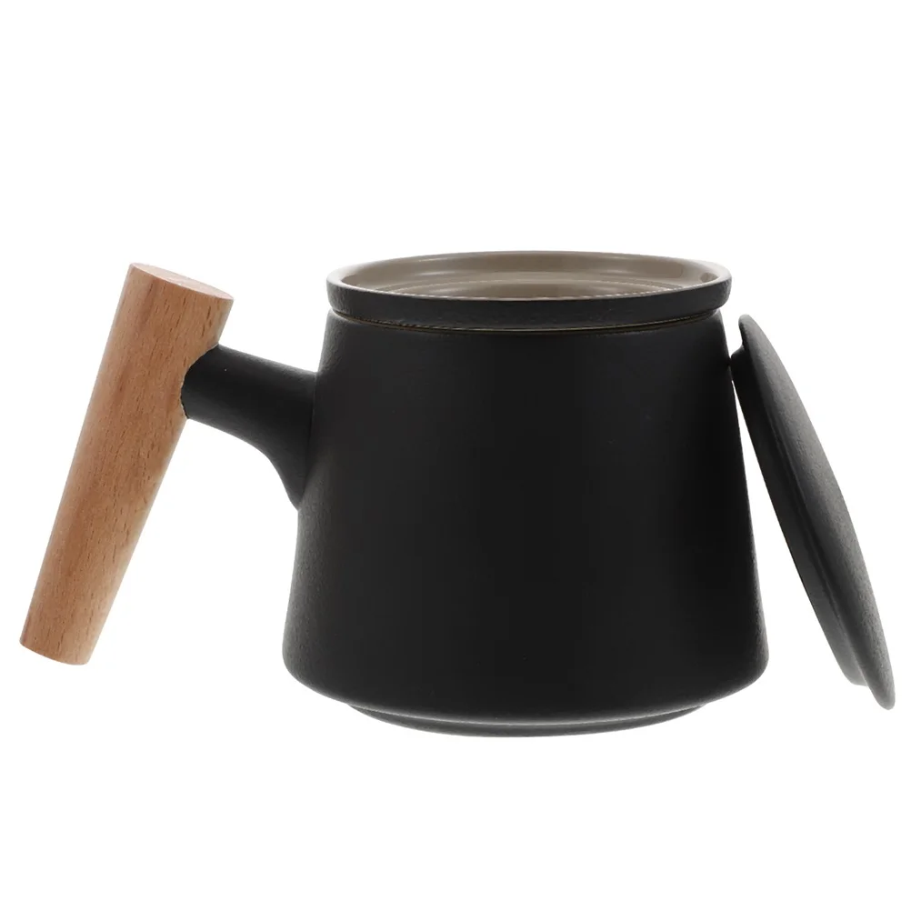 

Ceramic Tea Lid Infuser Wooden Tea Cup Mug Heat Resistance Filter Function Long Service Life