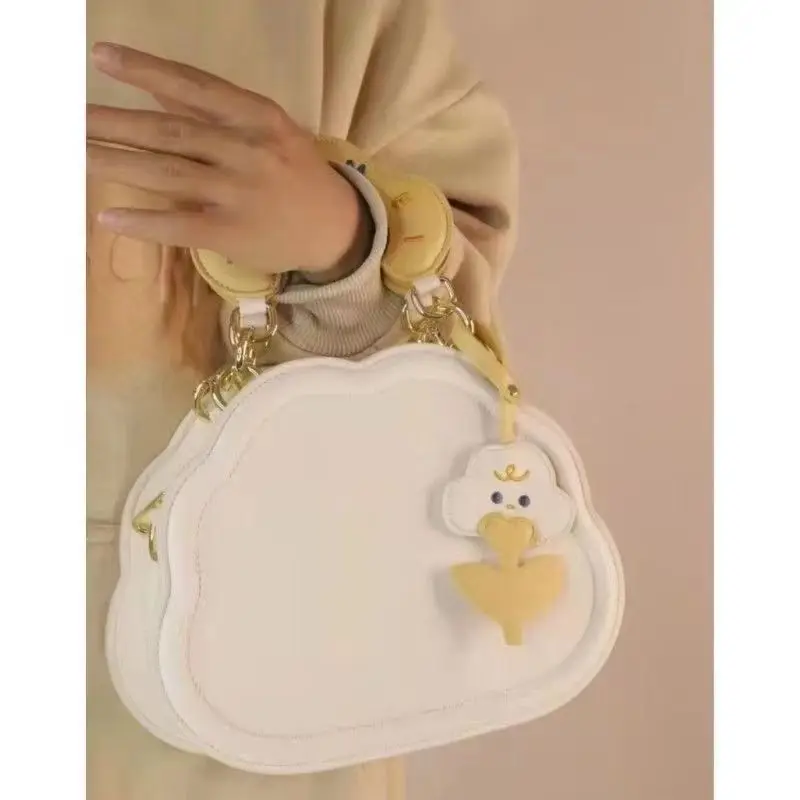 New Japanese Crossbody Bag Women\'s Versatile Handbag Cute Shoulder Bag Cream Cloud Bag Summer Tote Bag Fashion