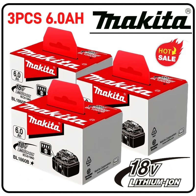 

100% Original Makita battery 6Ah 5Ah, for Makita 18V Battery BL1830B BL1850B BL1850 BL1840 BL1860 BL1815 Lithium Battery