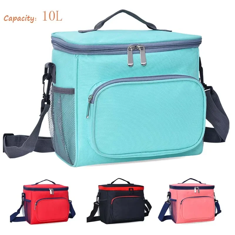 Camping Hot Cooler Pack Shoulder Strap Waterproof Food Storage Bag 10L Portable Picnic Bag Insulated Lunch Box Collapsible ice